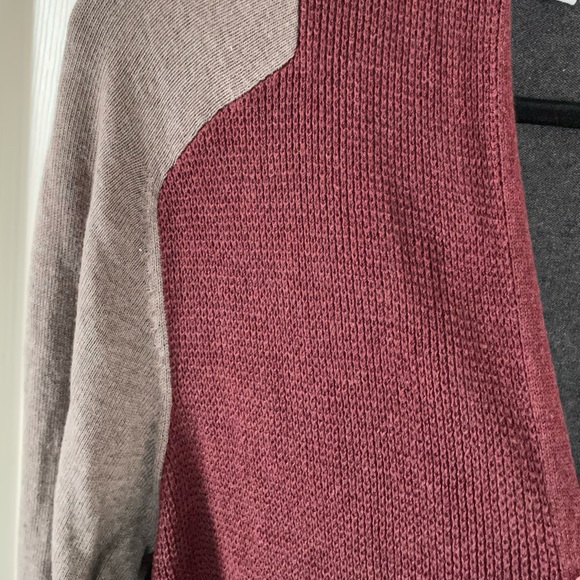 Bela NYC Maroon & Gray Color Block Waffle Knit Open Cardigan, Sz 5 - Picture 8 of 12